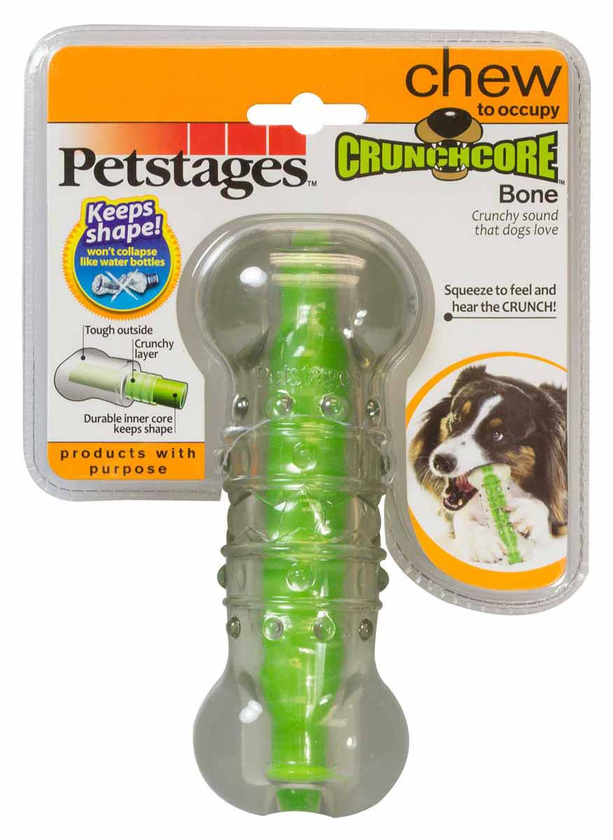 Petstages игрушка для собак хрустящая косточка резиновая 15 см большая