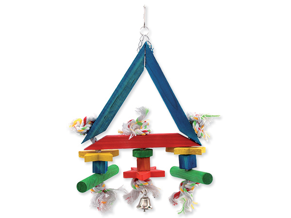 Аксессуары для птичих клеток игрушка треугольник с колокольчиком 28,5*6,5*36 см от зоомагазина Дино Зоо
