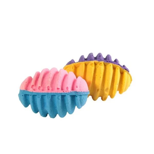 Мячик зефирный регби-спираль 5 см двухцветный, Каскад от зоомагазина Дино Зоо