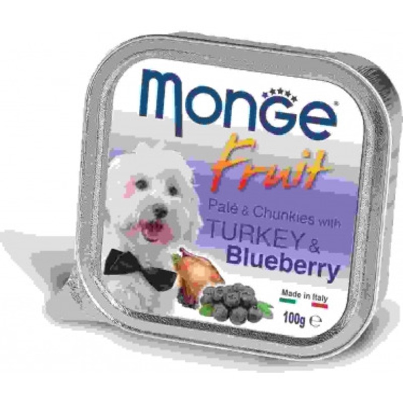 Dog Fruit консервы для собак индейка с черникой, Monge