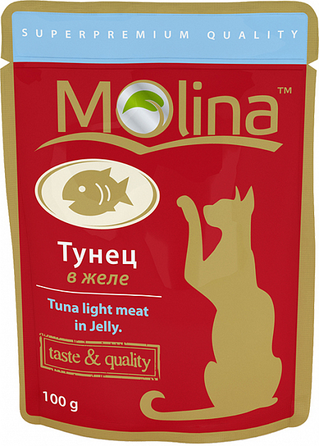 Молина 100 г консервы для кошек тунец в желе (пауч)