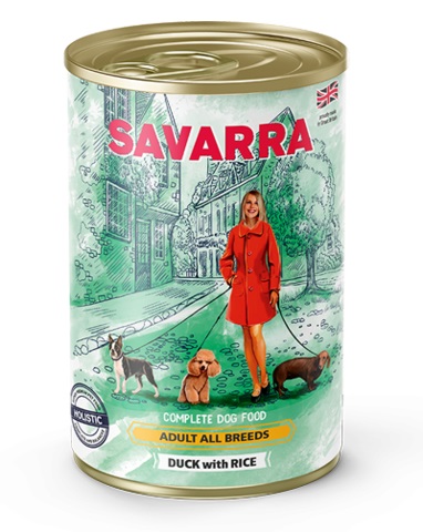 SAVARRA 395г. Adult Dog консервированный корм для собак Утка/Рис