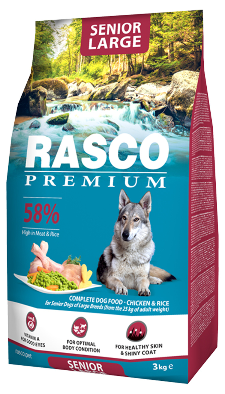 Rasco Premium Сухой корм с курицей для пожилых собак крупных пород от зоомагазина Дино Зоо