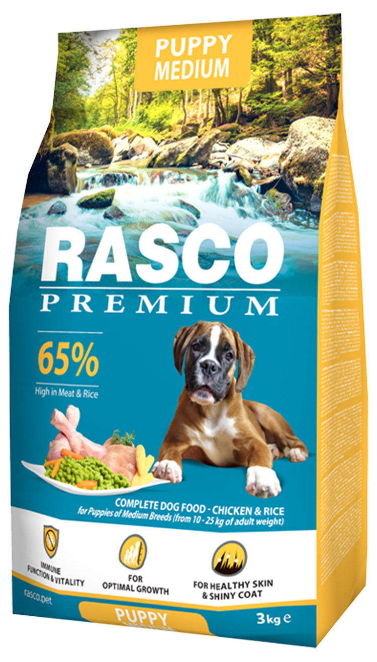 Rasco Premium Сухой корм с курицей для щенков средних пород от зоомагазина Дино Зоо