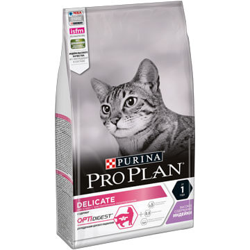 Purina Pro Plan "Delicate" Корм сухой для кошек с чувствительным пищеварением Индейка
