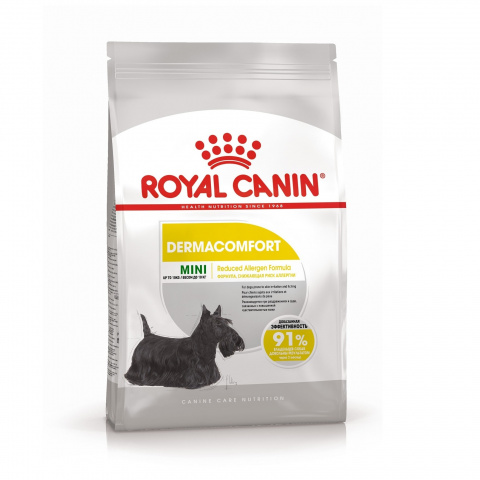 Mini Dermacomfort корм для собак малых пород с раздраженной и зудящей кожей, Royal Canin