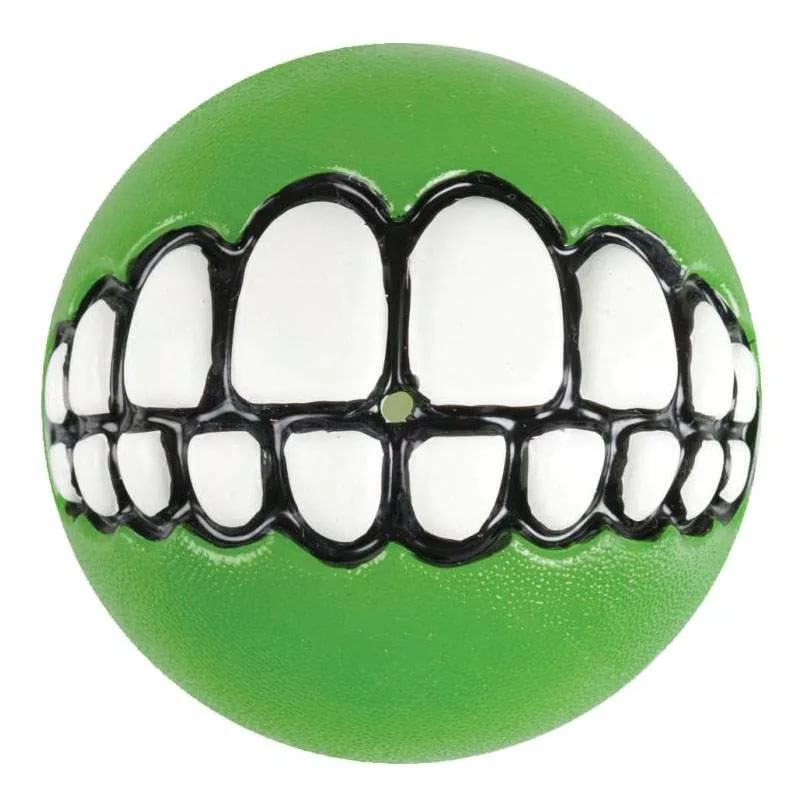 Игрушка для собак латексная мяч с зубами лаймовый 6,4см Rogz от зоомагазина Дино Зоо