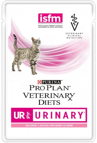 Veterinary Diets UR Urinary влажный корм для кошек для лечения и профилактики МКБ, с лососем, Purina Pro Plan