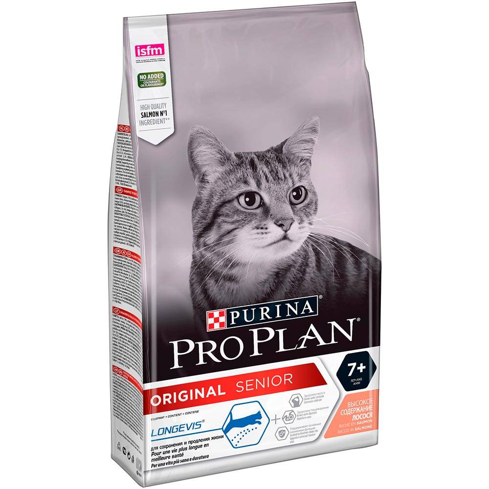 Purina Pro Plan "Senior" 7+ Корм сухой для пожилых кошек Лосось