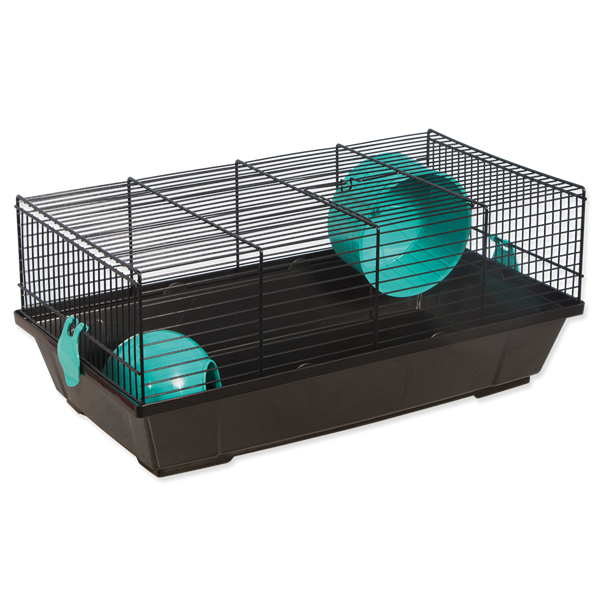 Клетка для грызунов Виктор черная с синими аксессуарами 50,5*28*21см Small Animals от зоомагазина Дино Зоо