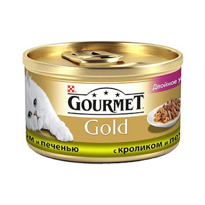 Gold консервы для кошек, с кроликом и печенью, Gourmet