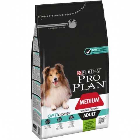 Medium Adult корм для взрослых собак средних пород с чувствительным пищеварением, с ягненком, Purina Pro Plan
