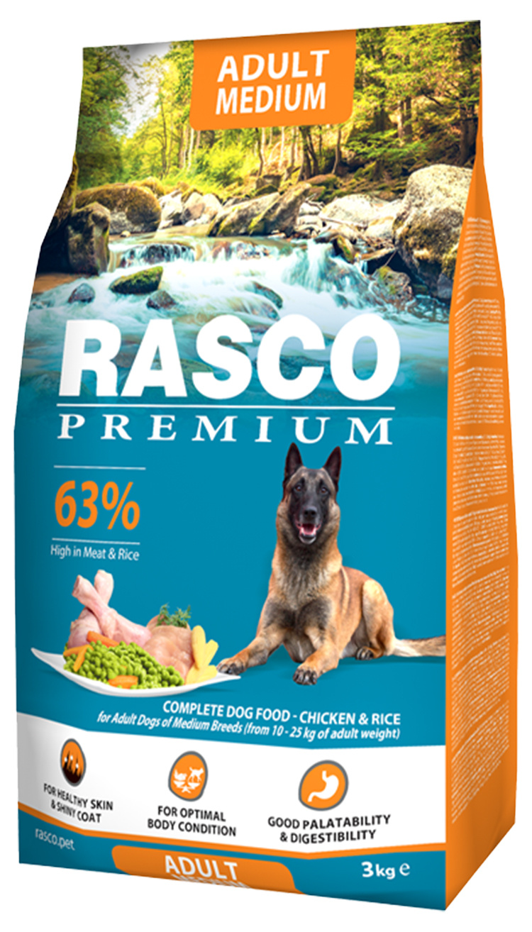 Rasco Premium Сухой корм с курицей для взрослых собак средних пород