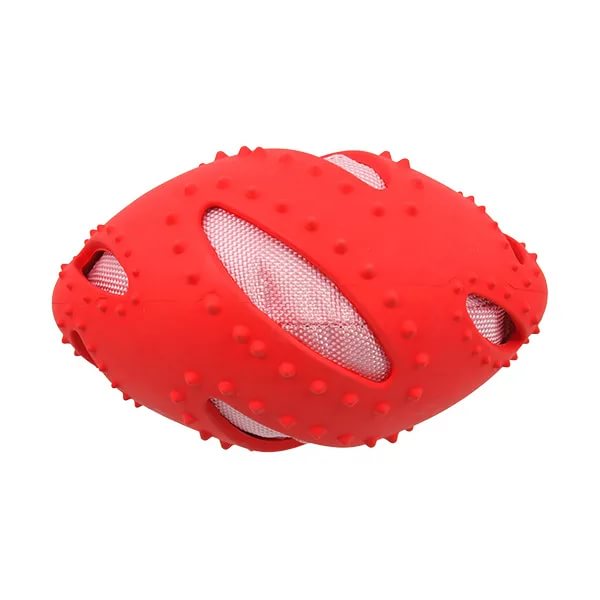 Игрушка для собак мяч регби красный 16 см Dog Fantasy от зоомагазина Дино Зоо